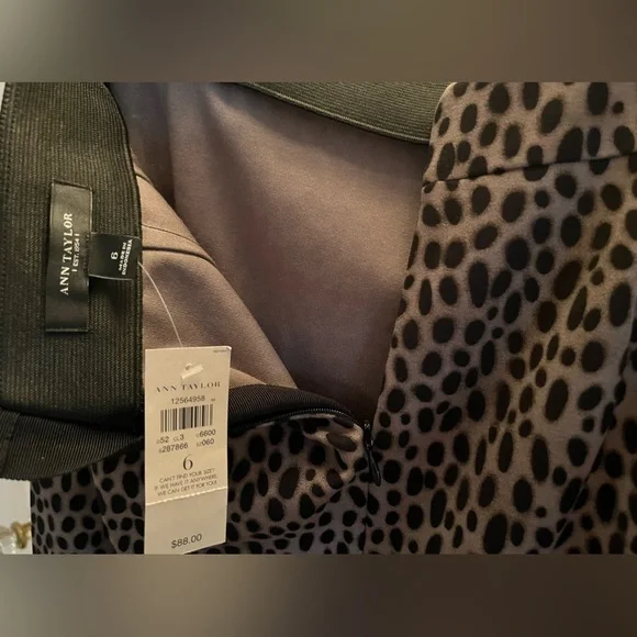 Ann Taylor animal print skirt with black side piping. - Picture 5 of 5